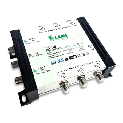 Мультисвитч Lans LS 36, 3 входа - 6 выходов, оконечный Мультисвитч Lans LS 36, 3 входа - 6 выходов, оконечный